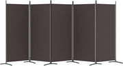 5-Panel Fabric Room Divider with Iron Frame – 4 Colours