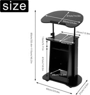 Mobile Height-Adjustable Podium with Tilting Top & Storage