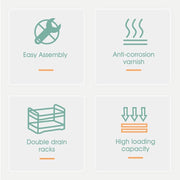 43 cm 2-Tier Dish Rack with 2 Drip Trays