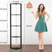 5-Tier LED Corner Shelf Floor Lamp – 162 cm, Black