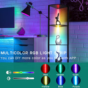 5-Tier LED Corner Shelf Floor Lamp – 162 cm, Black