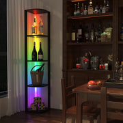 5-Tier LED Corner Shelf Floor Lamp – 162 cm, Black