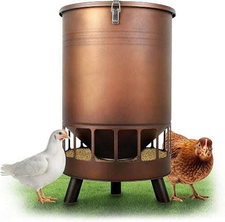 50LB no-waste metal chicken feeder with 16 ports