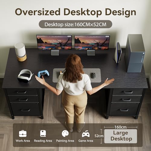 Desk fabric drawers