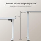 Furmax Standing Desk Electric Height Adjustable with Memory Preset Sit Stand up Desk 140x60cm Home Office Computer Desk with T-Shaped Metal Bracket (White, 140cm)