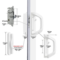 Reversible White Sliding Patio-Door Handle & Mortise Lock Set