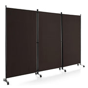 180cm Rolling 3-Panel Room Divider – Black or White Star