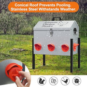 23 kg Galvanised Chicken Feeder with 8 Ports