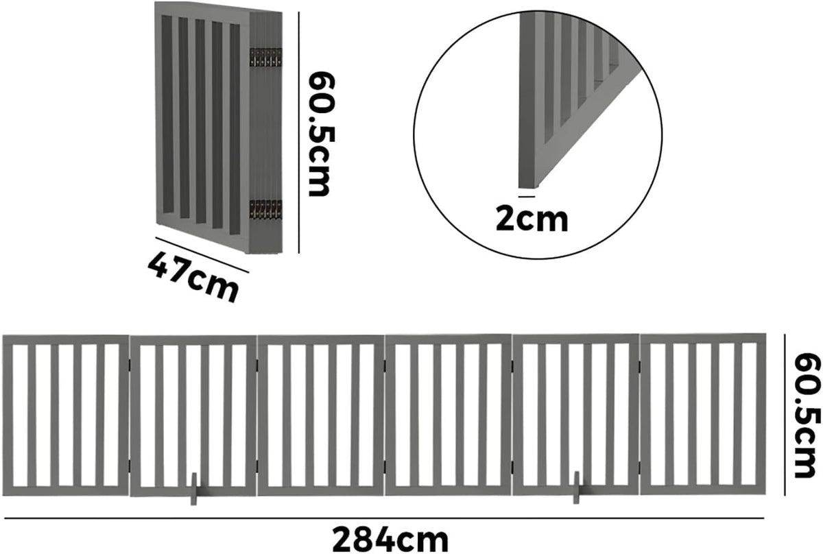 Freestanding Foldable MDF Pet Gate – 3 Sizes, White or Grey