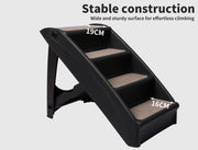 50 cm Black Foldable Pet Stairs – 76 kg Capacity