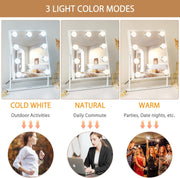 30 cm Hollywood-Style LED Vanity Mirror with 10× Detail Mirror