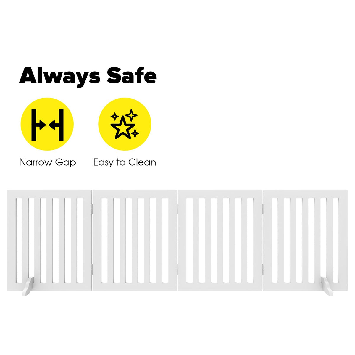Freestanding Foldable Wooden Pet Gate – 203 × 61 cm