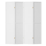 4 panel Room Divider, Folding Privacy Portable Screen Shelf Dividers Partition Wall Screens Home Pet Child Indoor Bedroom Furniture, Separator Water-Resistant Pegboard Stand Hollow White