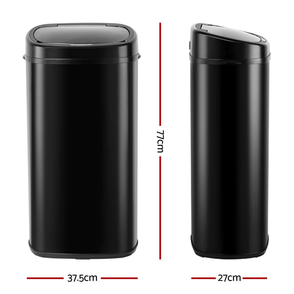 68 L Silver Sensor Rubbish Bin with Manual Mode