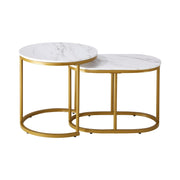 Round Marble Nesting Coffee Tables – Set of 2