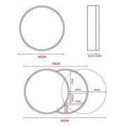 60 cm Round Sliding-Door Mirrored Bathroom Cabinet