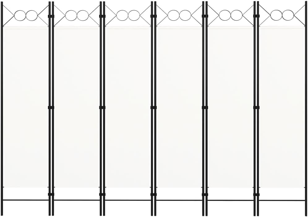 Cream 6-Panel Fabric Room Divider – 240 × 180cm