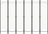 Cream 6-Panel Fabric Room Divider – 240 × 180cm
