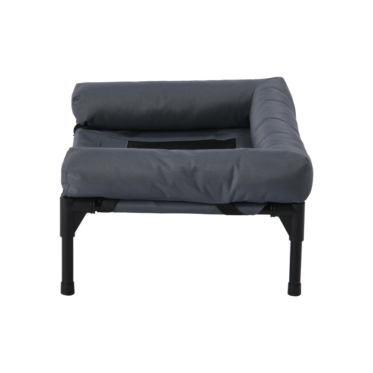 Small Elevated Pet Bed with Bolster – Grey, 62 × 46.5 × 26.7 cm