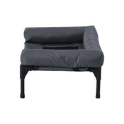 Small Elevated Pet Bed with Bolster – Grey, 62 × 46.5 × 26.7 cm