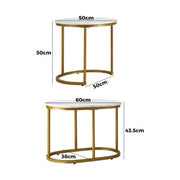 Round Marble Nesting Coffee Tables – Set of 2