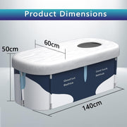 140 cm Extra-Large Foldable Soaking Bathtub with Cover