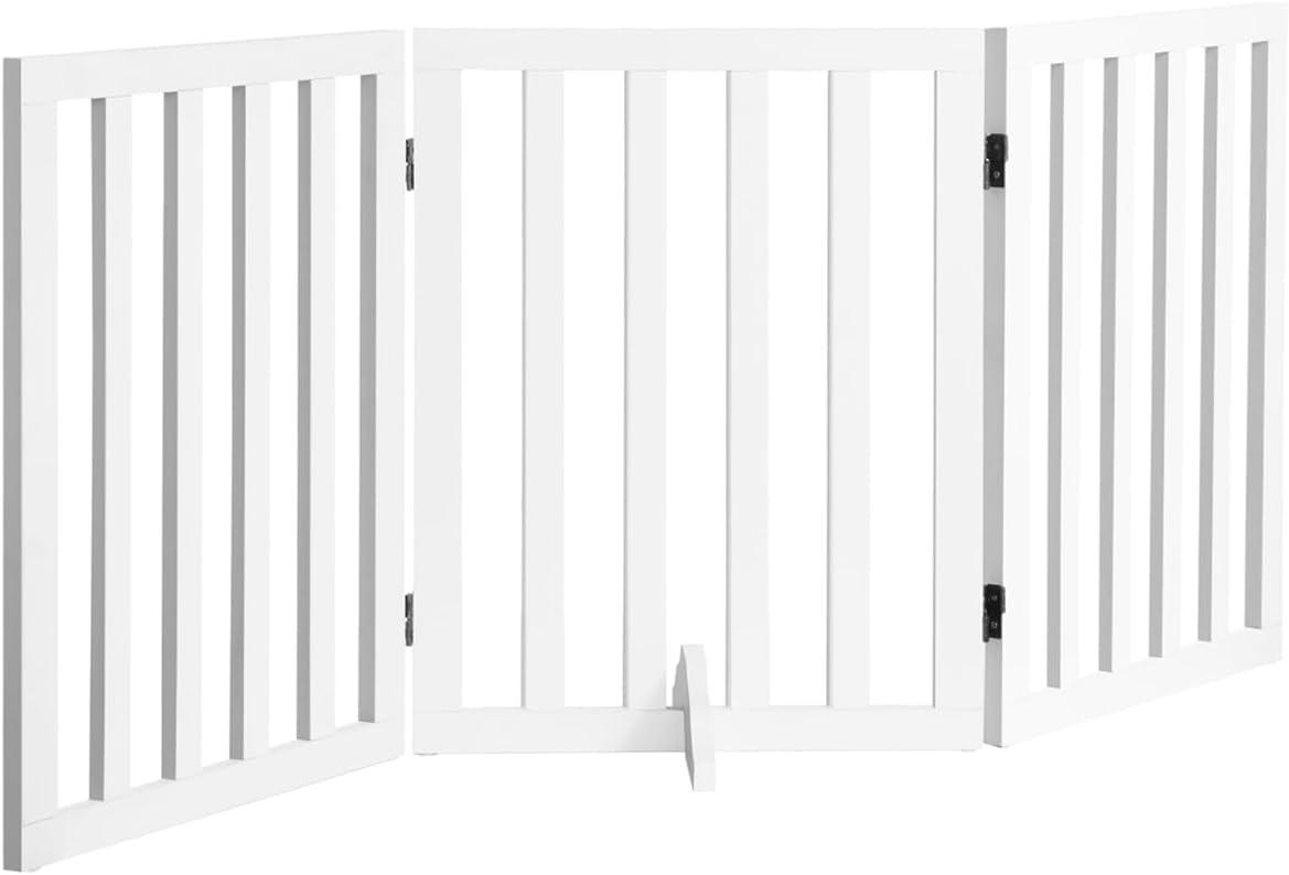Freestanding Foldable MDF Pet Gate – 3 Sizes, White or Grey