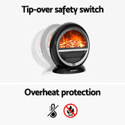 Electric Fireplace Fire Heater 3D Flame Effect Heaters Indoor 1500W