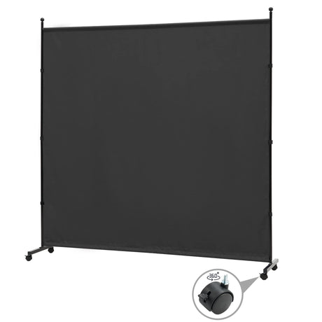 SIMFLAG 6FT Single Panel room divider with Wheels,Rolling Fabric room dividers for Partition privacy screens,Freesting Wall Divider for Home Office,Hospital,(Beige)