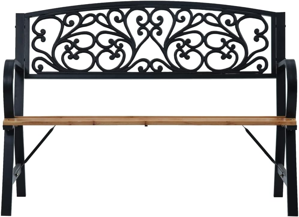 120 cm Wood & Metal Vintage Garden Bench – Up to 110 kg