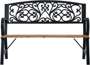 120 cm Wood & Metal Vintage Garden Bench – Up to 110 kg