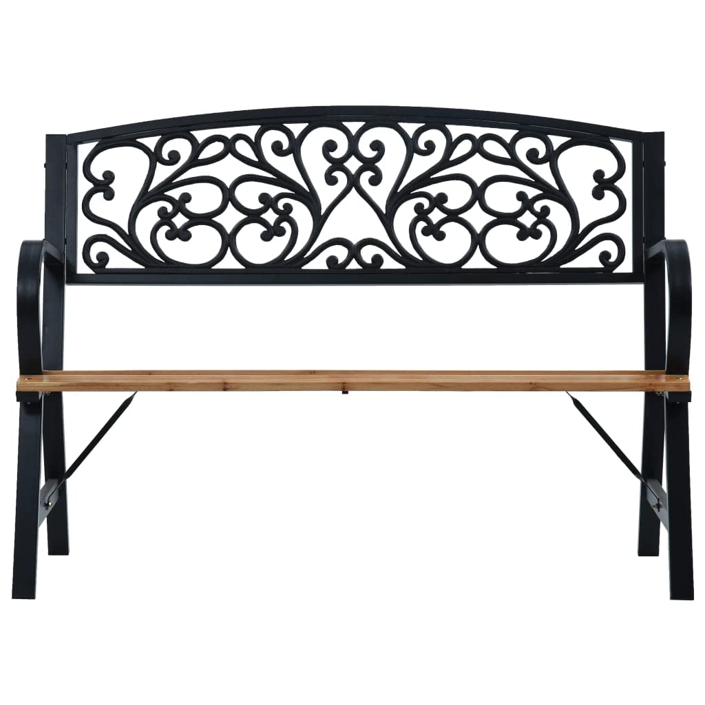 120 cm Wood & Metal Vintage Garden Bench – Up to 110 kg