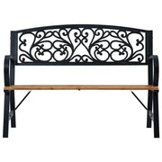 120 cm Wood & Metal Vintage Garden Bench – Up to 110 kg