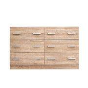 Oak 6-Drawer Tallboy Chest