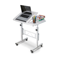 Grey Adjustable Mobile Laptop Desk with Tilting Top