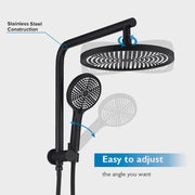 10-Inch Round Rain Shower & 3-Mode Handheld Rail Set