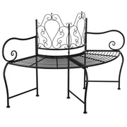150 cm Black Steel Wraparound Tree Bench