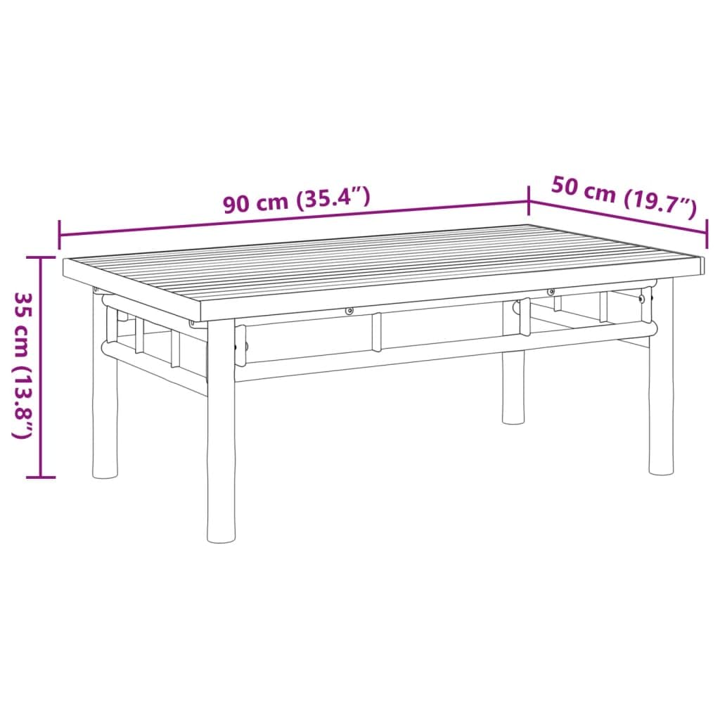 Bamboo Coffee Table – 90 × 50 cm