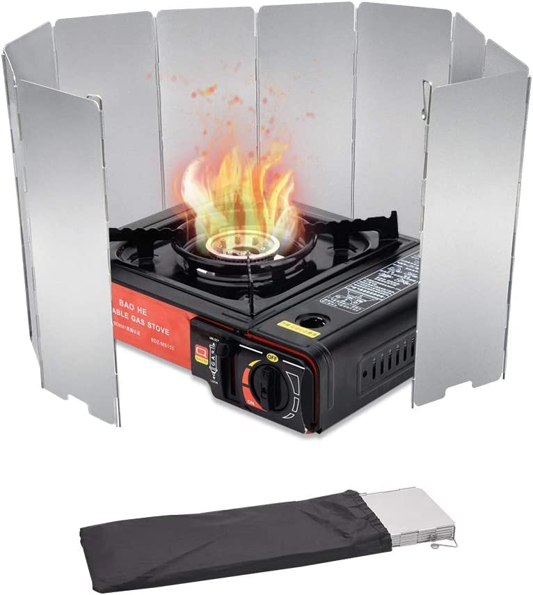 10-Panel Folding Aluminium Camping-Stove Windscreen