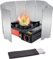 10-Panel Folding Aluminium Camping-Stove Windscreen