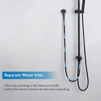 8-Inch Square Black Twin-Hose Shower System