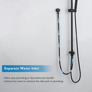 9-Inch Round Black Twin-Hose Shower System