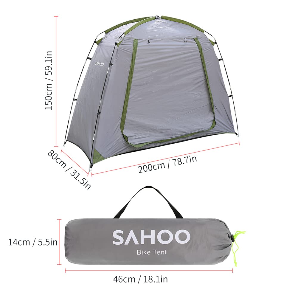 Waterproof Outdoor Bicycle Storage Shed Bike Tent Silver Coated Polyester Bike Shelter Space Saving Bicycle Garden Tool Storage Cover