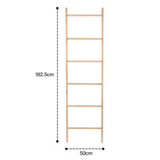 6-Rung Bamboo Leaning Ladder for Towels, Blankets & Quilts
