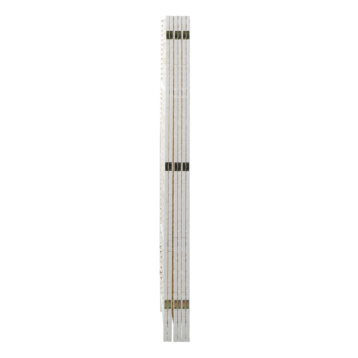 White 6-Panel Pine & Woven-Rattan Room Divider – 170cm