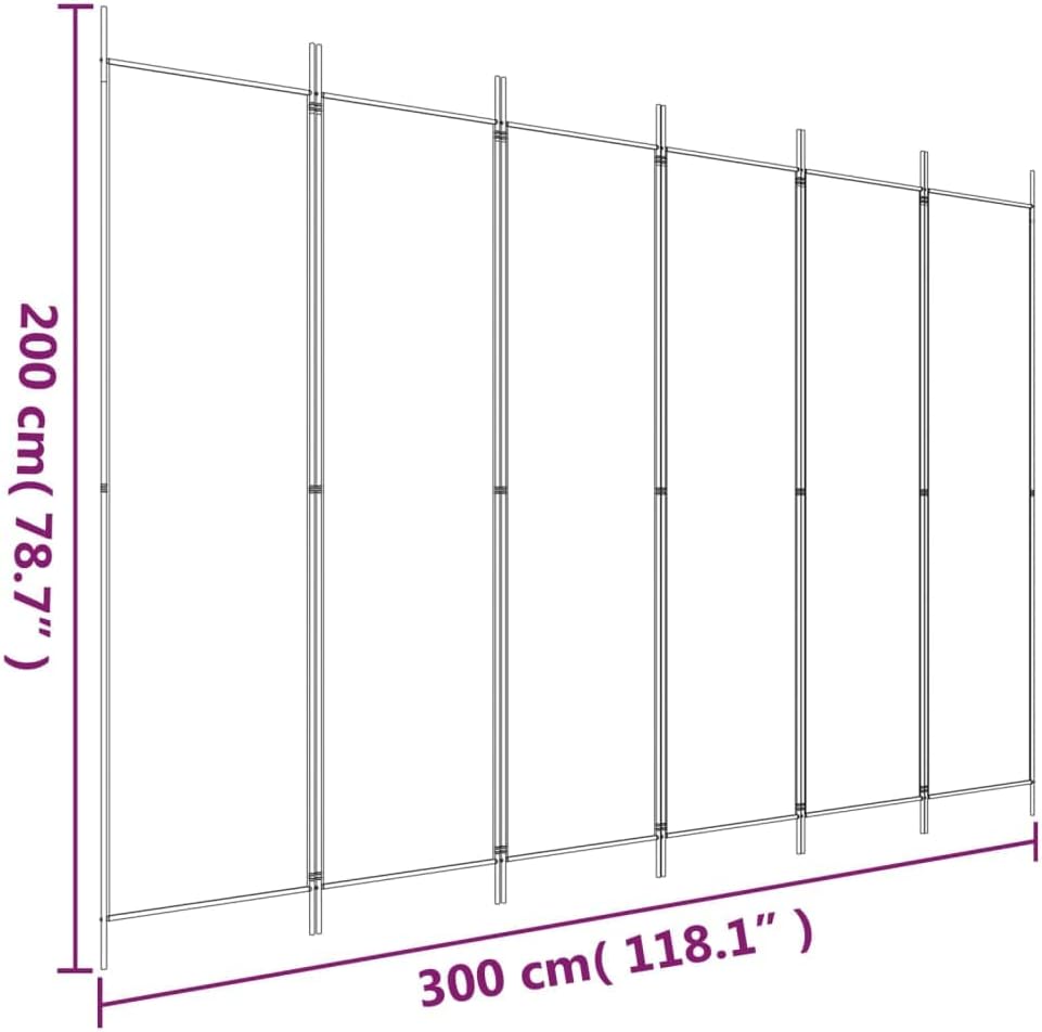 Foldable Fabric Room Divider – 3 to 6 Panels, 14 Options