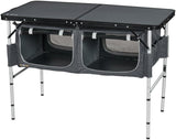 OZtrail Folding Table with Storage, Black/Silver