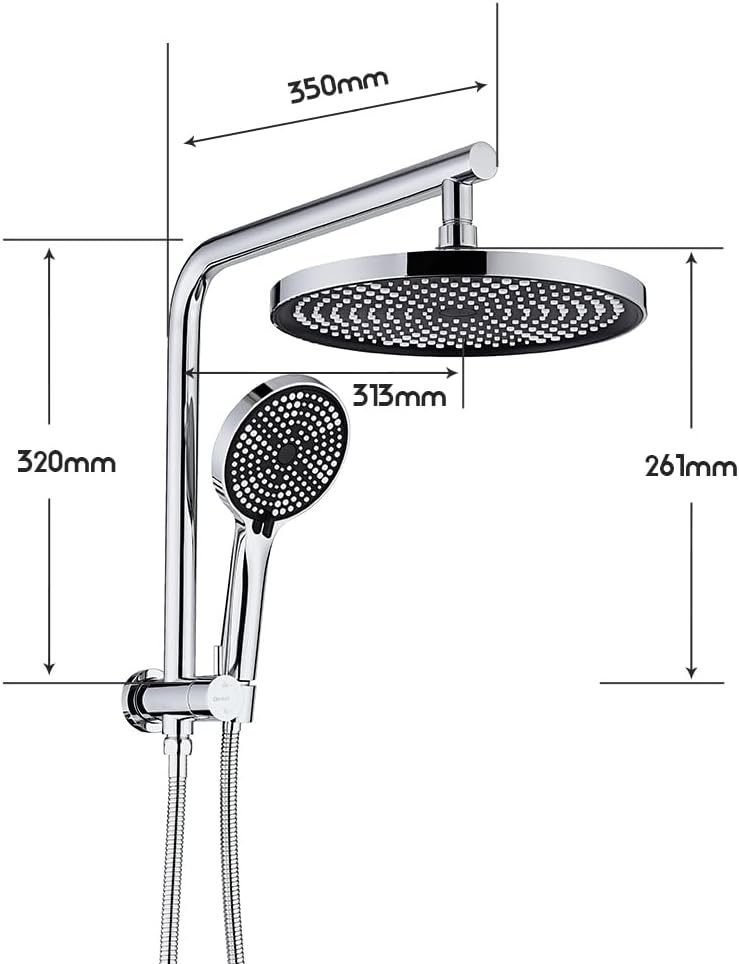 10-Inch Round Rain Shower & 3-Mode Handheld Rail Set