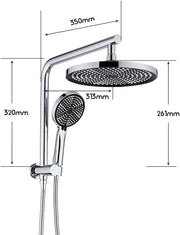 10-Inch Round Rain Shower & 3-Mode Handheld Rail Set