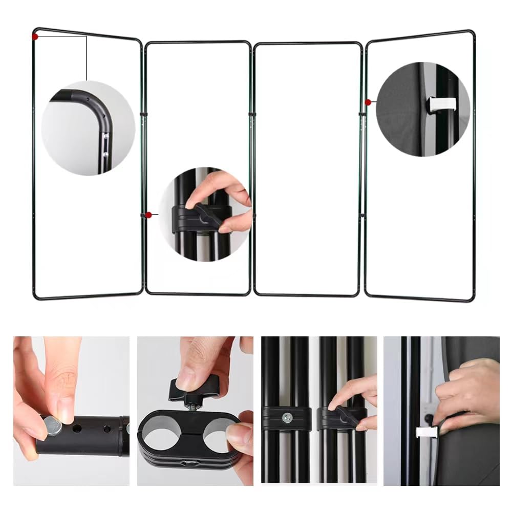 4 × 2.4m Black Photography Backdrop & Support System